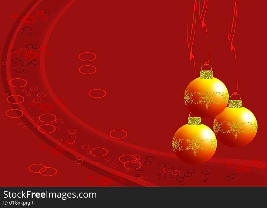 Christmas golden ornaments illustration 1