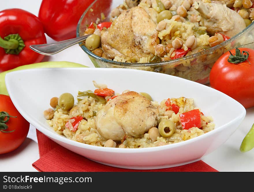 Chicken meat with vegetable