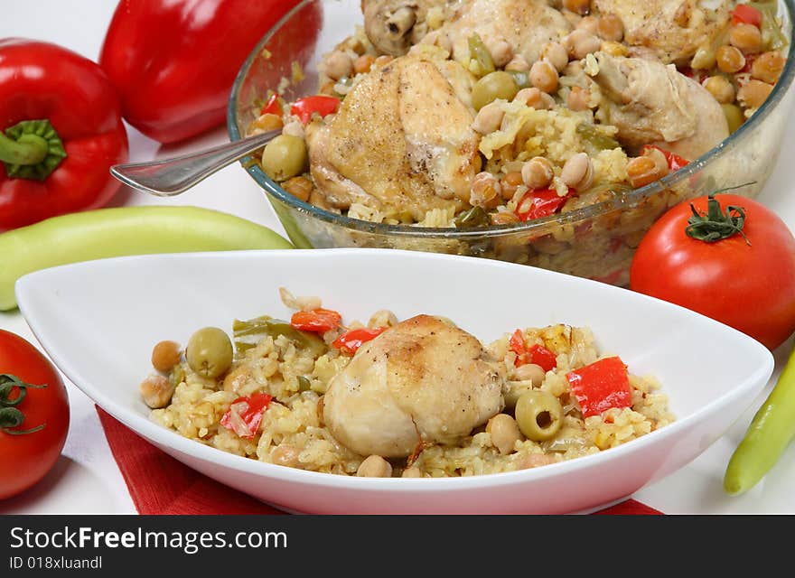 Chicken meat with vegetable