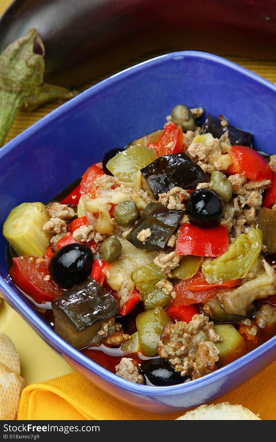 Different sauces with vegetable in bowls