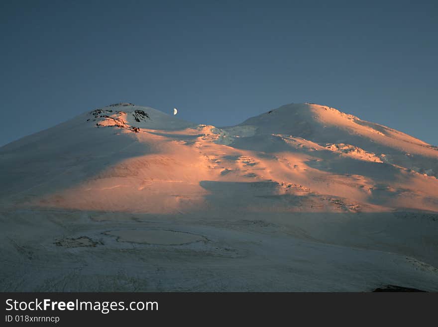 Dusk on elbrus