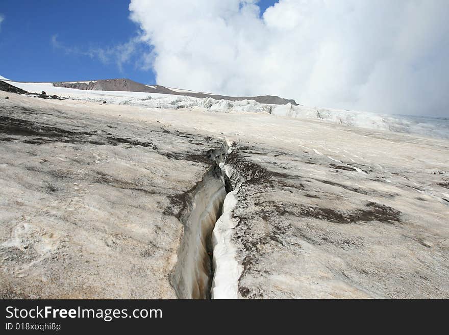 Glacier on the way to elbrus