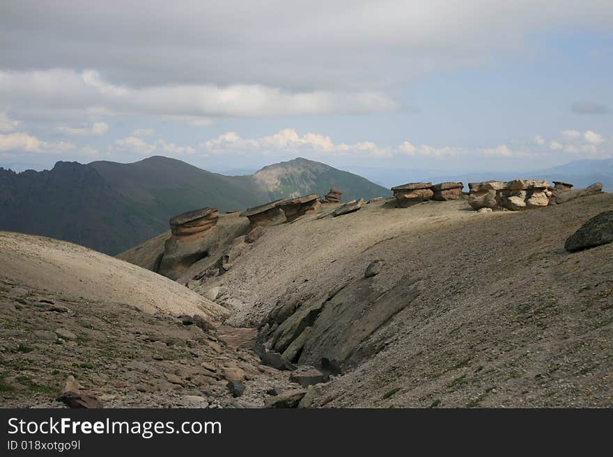 Volkanic stones on the way to elbrus. Volkanic stones on the way to elbrus