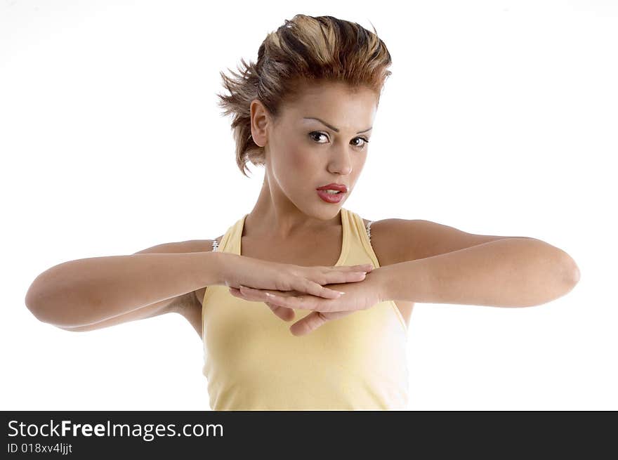 Posing sexy model with white background