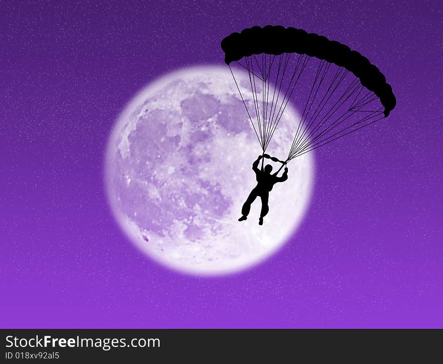 Parachutist In The Moon