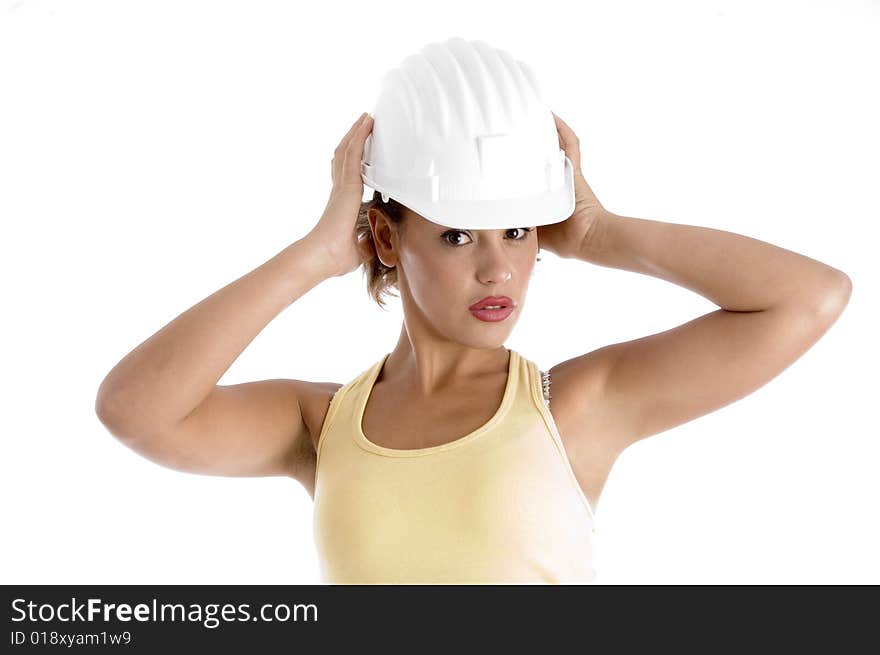 Woman With Architect Helmet