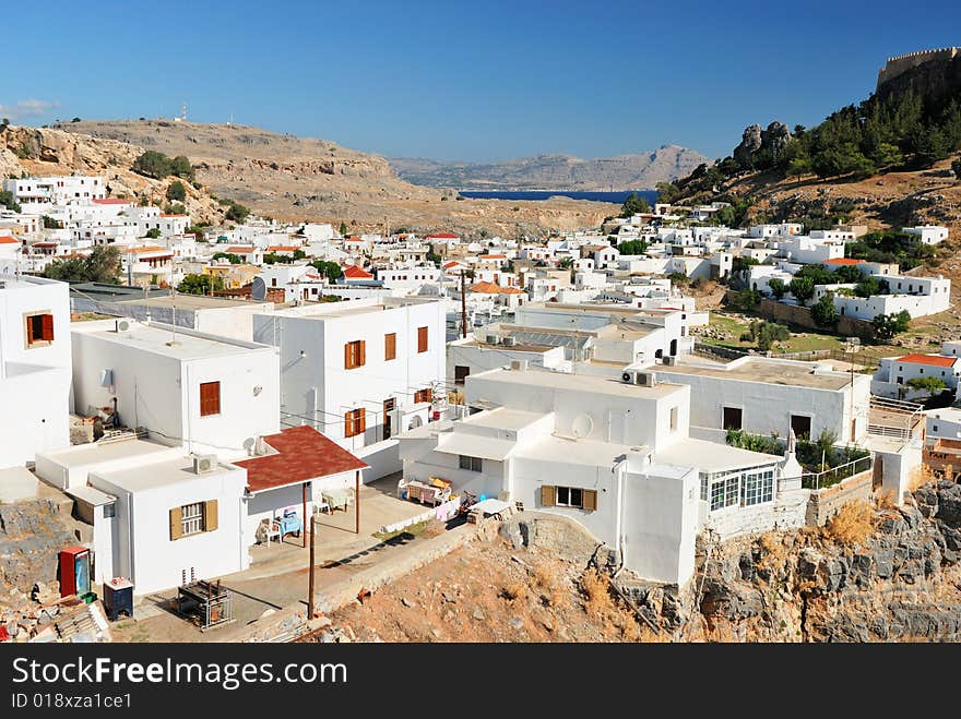 Traditional Greek Houses In Lindos