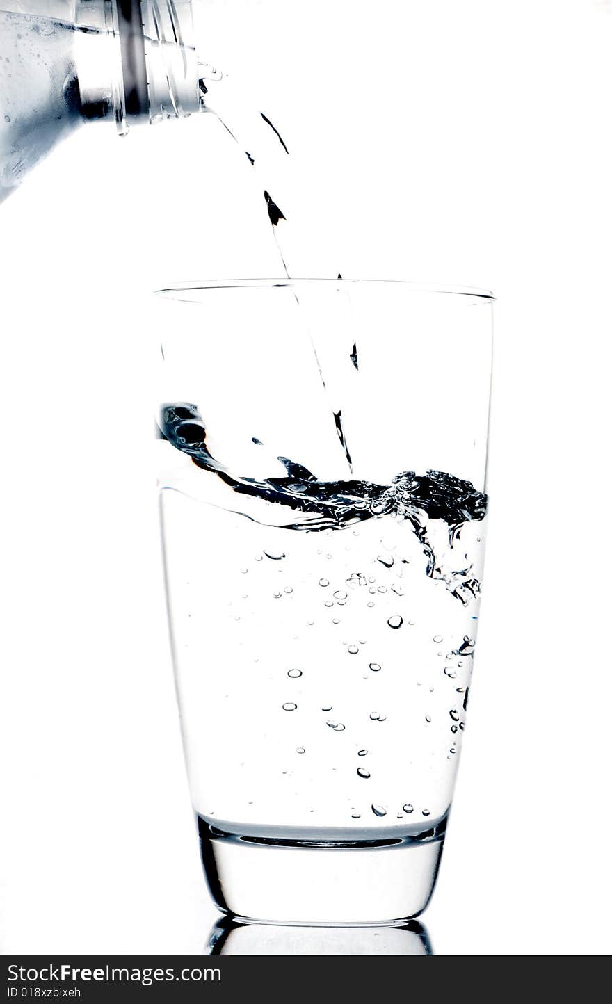 A glass of water back lighting