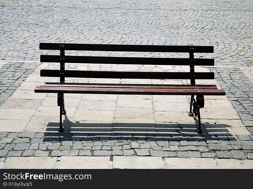 Old bench on the street