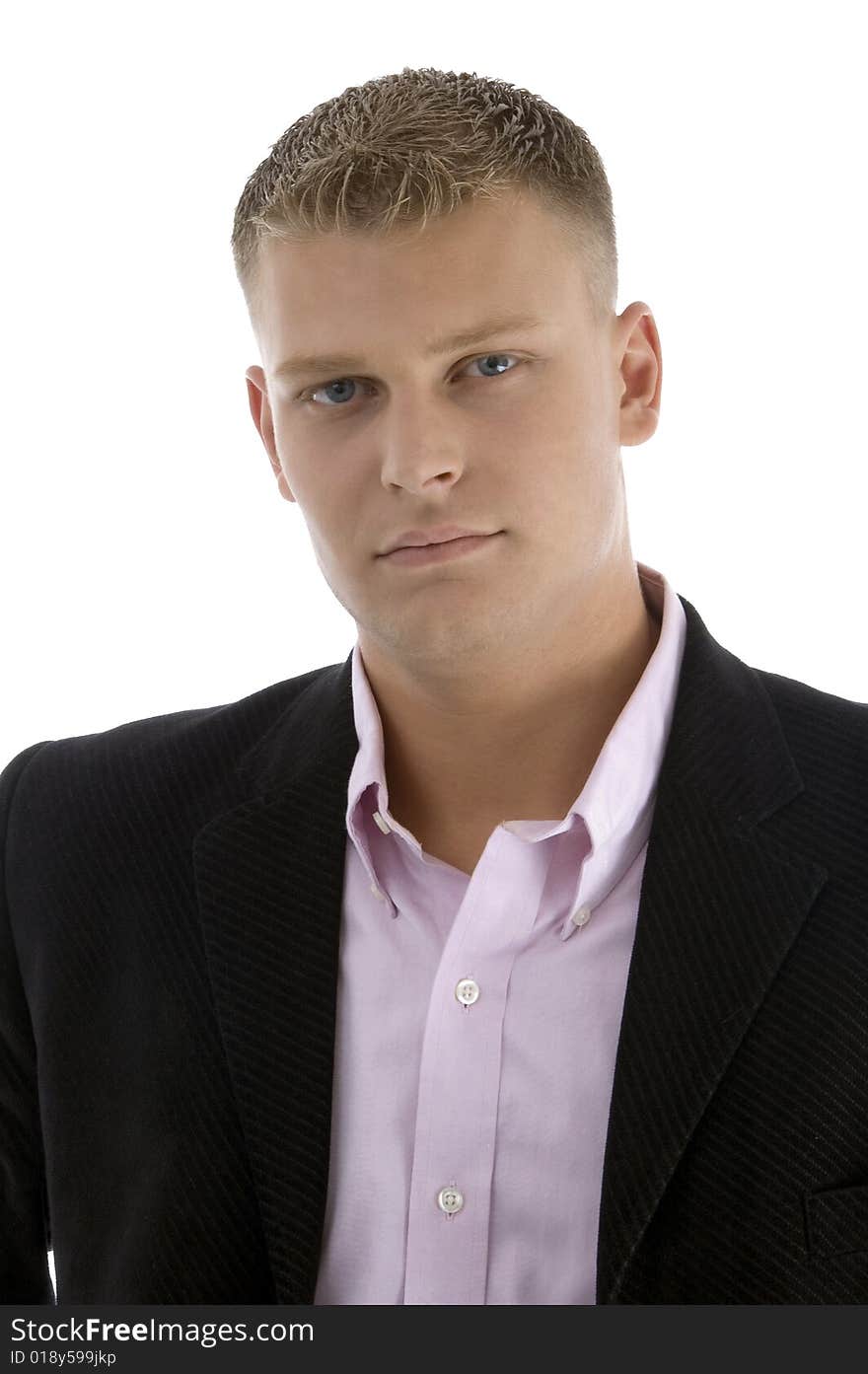 Portrait of young handsome CEO on an isolated white background