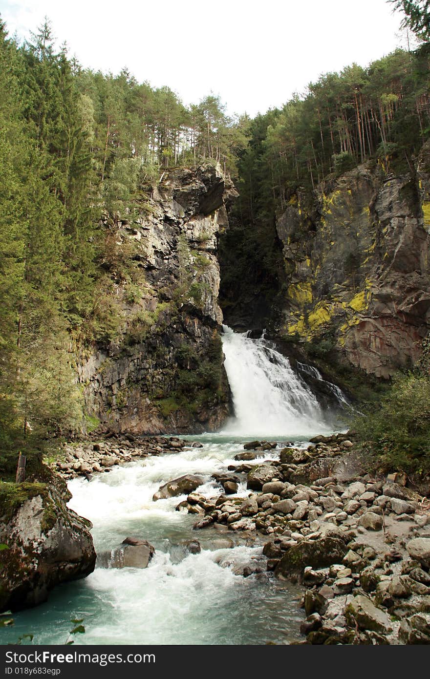 A waterfall in Alto Adige. A waterfall in Alto Adige