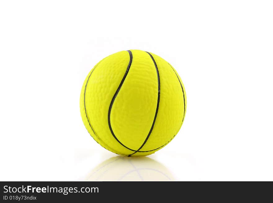 Yellow Basketball ball isolated on white background