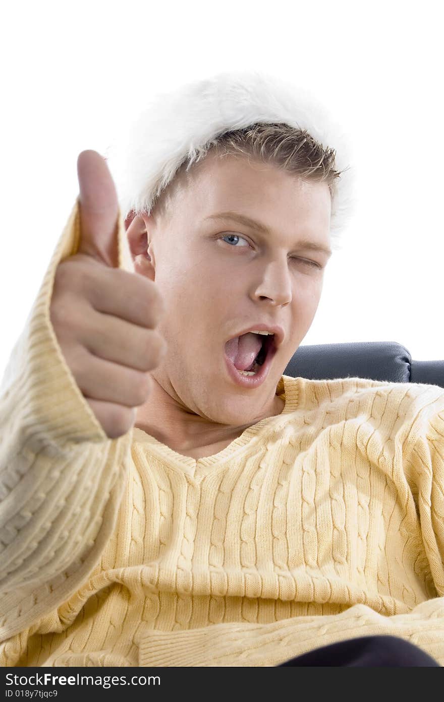 Man showing thumbs up