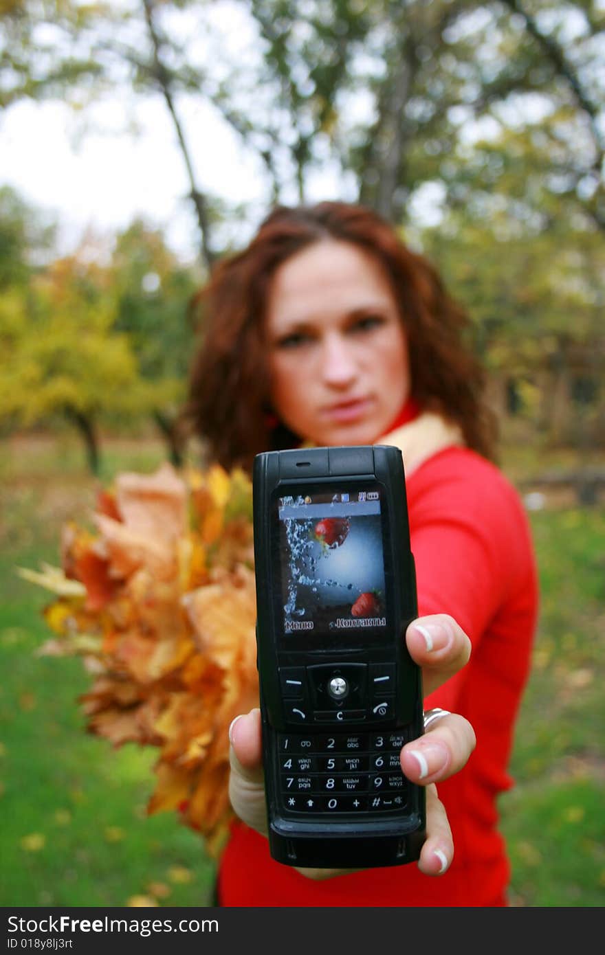 Beautiful girl on the phone. Beautiful girl on the phone