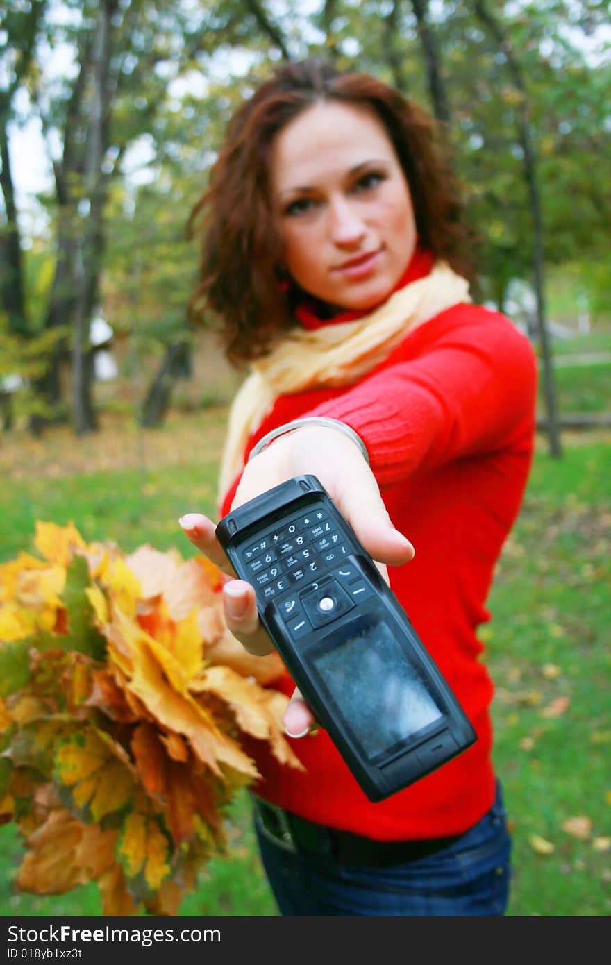 Beautiful girl on the phone. Beautiful girl on the phone