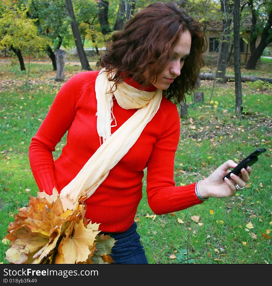 Beautiful girl on the phone. Beautiful girl on the phone