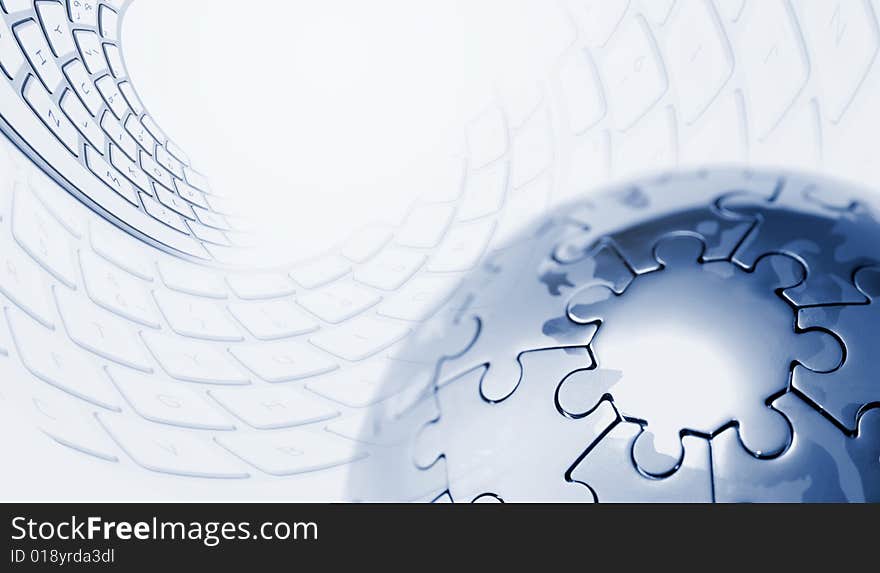 Puzzle globe isolated over a white background. Puzzle globe isolated over a white background