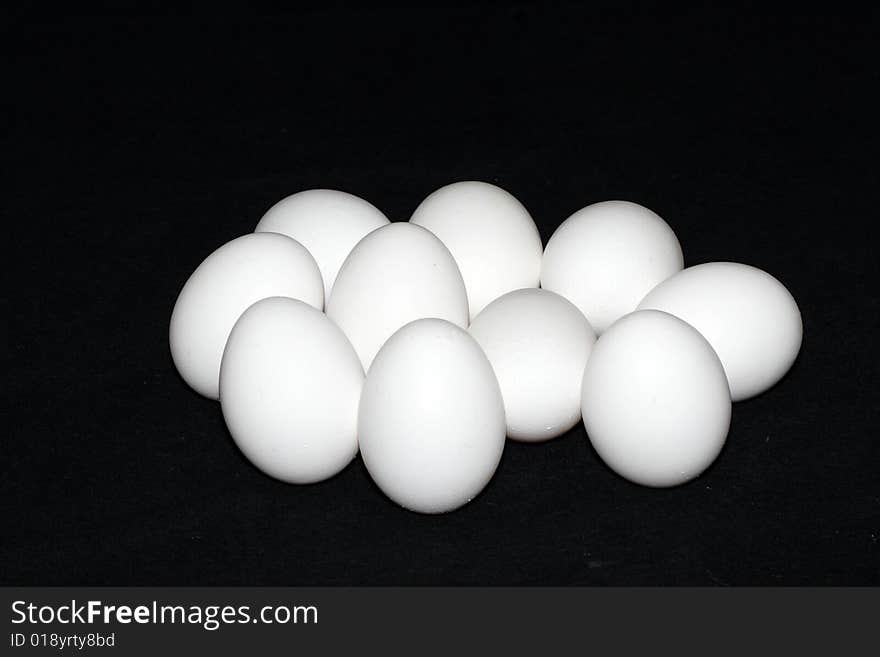 Eggs grouped in a bunch