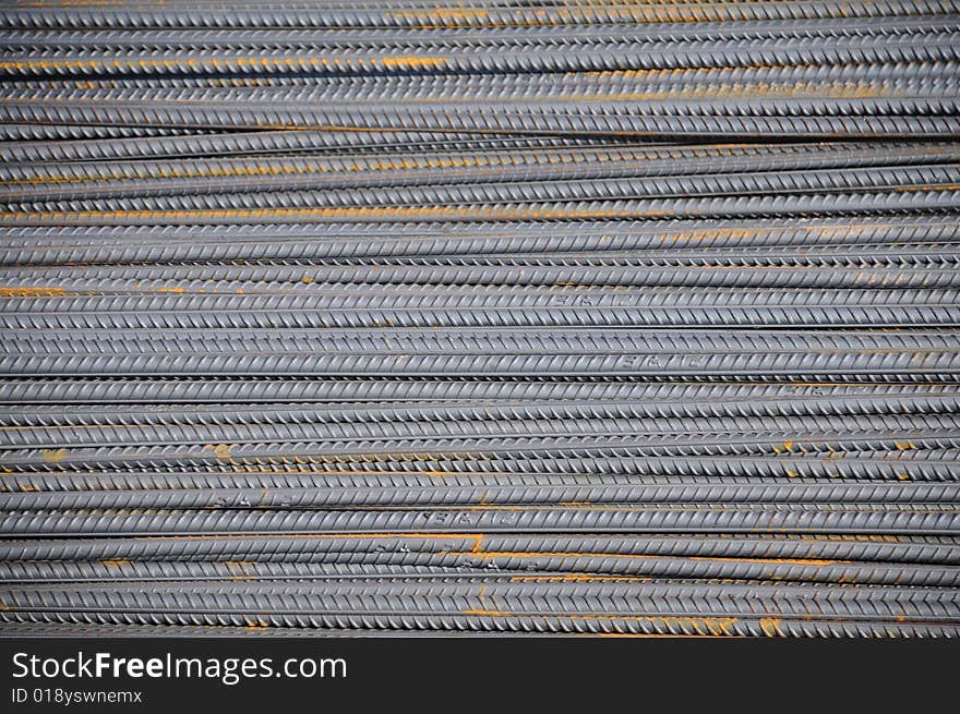 The rusting reinforcing steel rod with threads. The rusting reinforcing steel rod with threads.