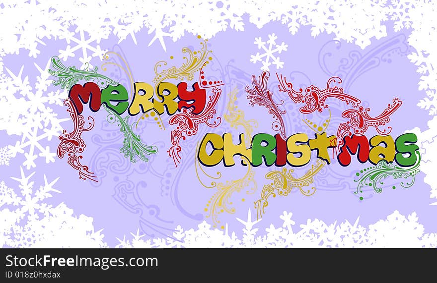 Multicolored Merry Christmas.vector illustration