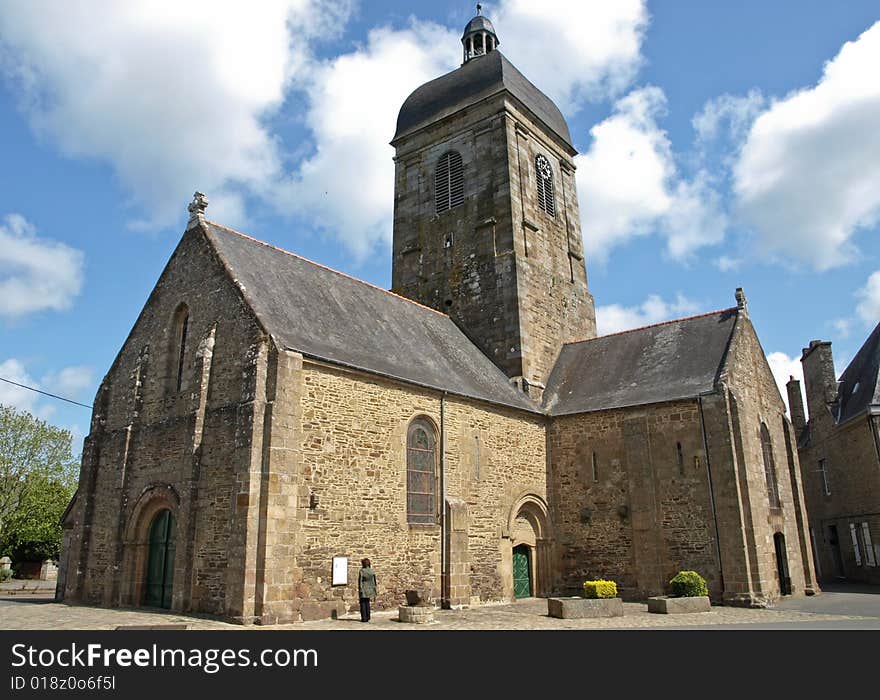 Country medieval church in french province. Country medieval church in french province