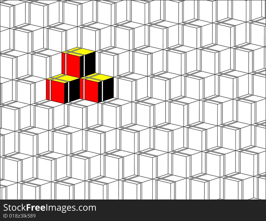 Many boxes pattern with German color background. Many boxes pattern with German color background