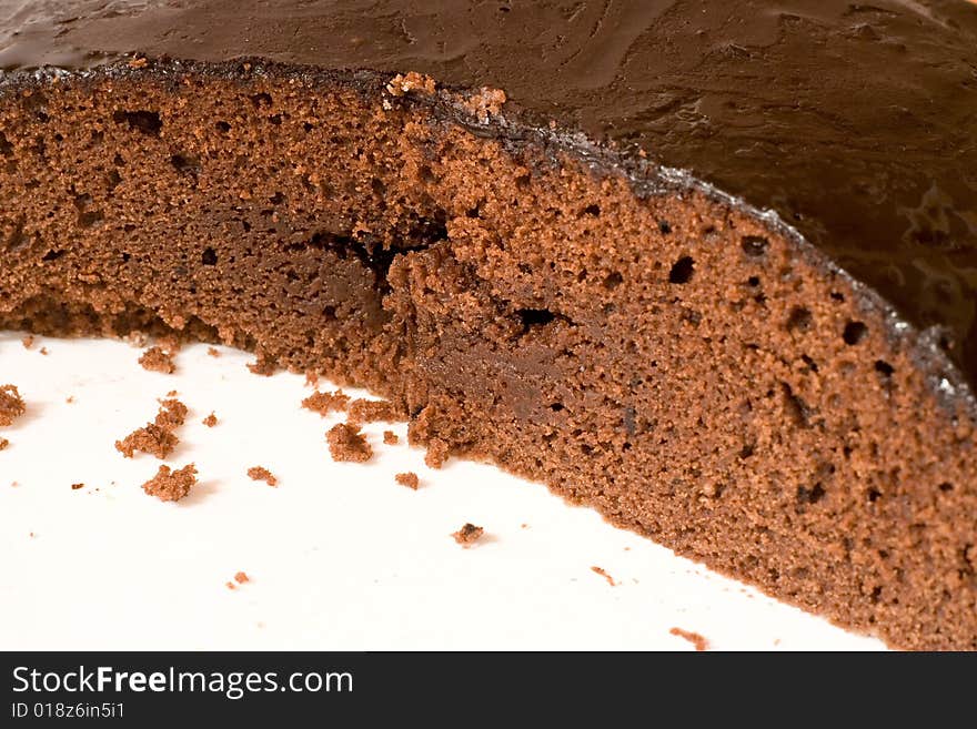 Chocolate Cake On A White Background