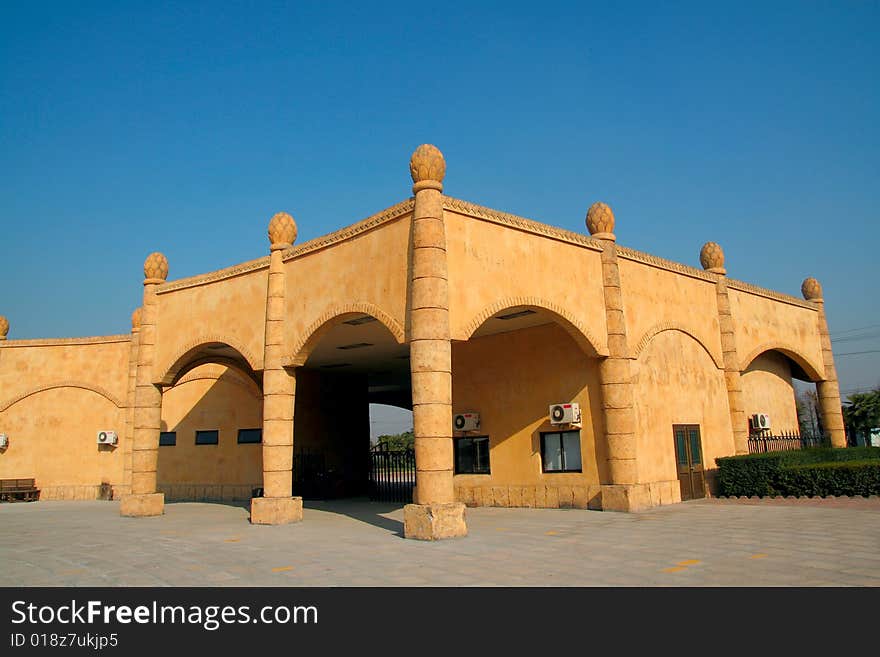 Arab building with blue sky