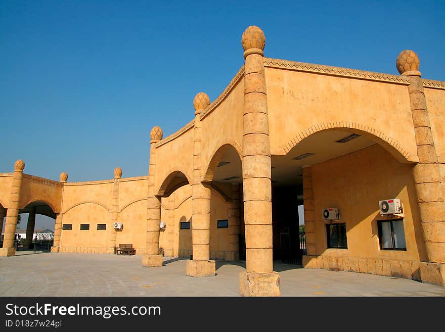 Arab building with blue sky