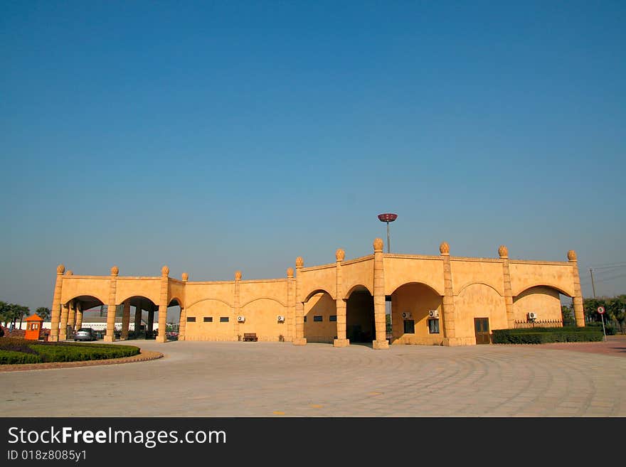 Arab building with blue sky