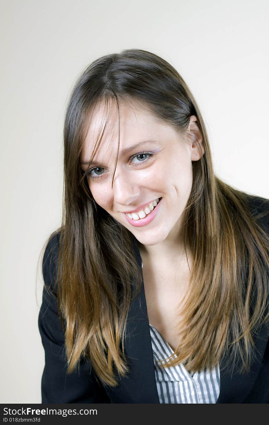 Beautiful young woman, smiling, looking at the camera. Beautiful young woman, smiling, looking at the camera