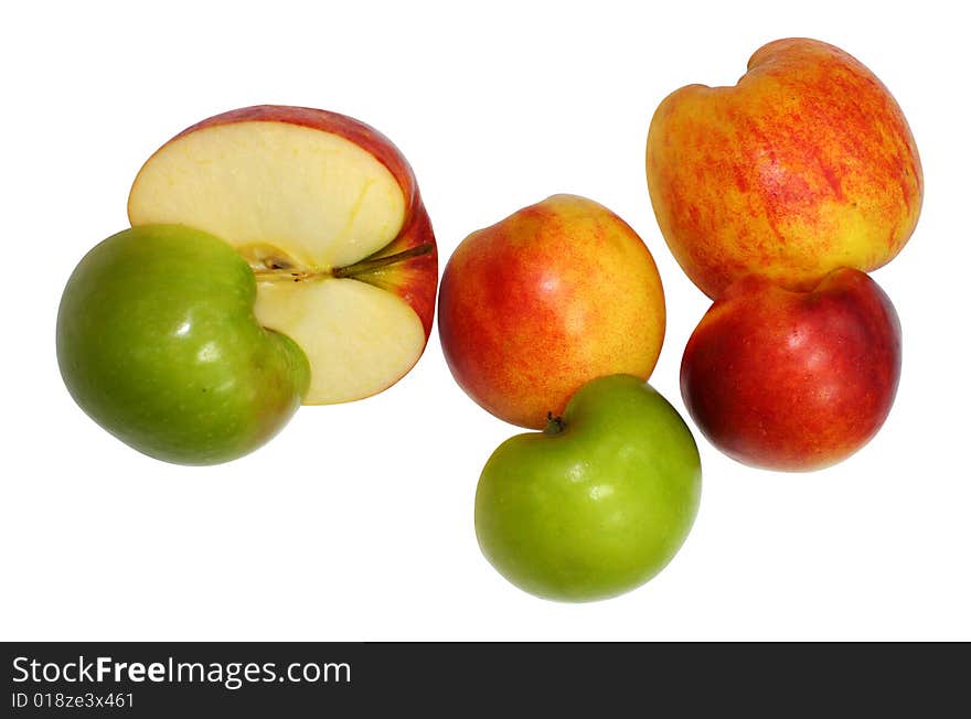 Juicy fruits isolated on white