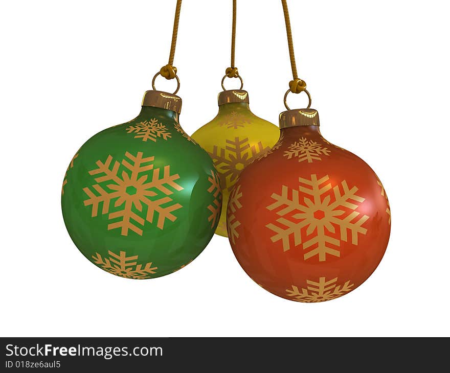 Christmas balls isolated on white background