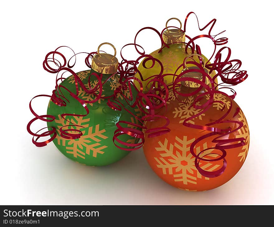 Christmas balls isolated on white background