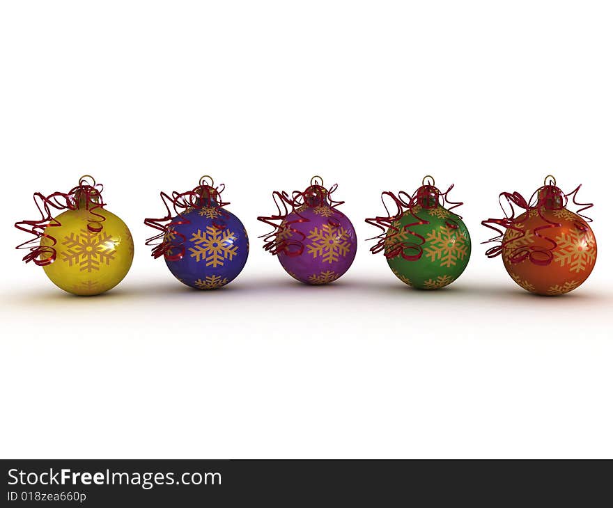 Christmas balls isolated on white background