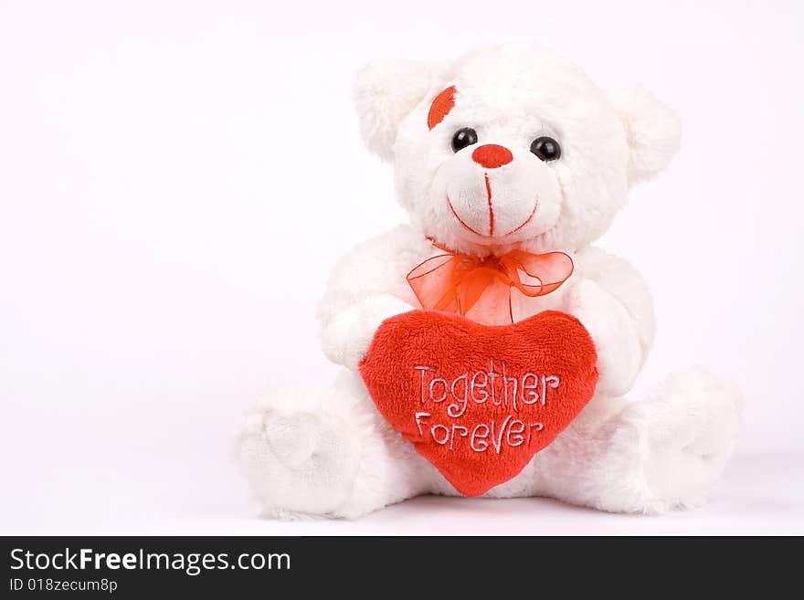 Sweet white valentine teddy-bear. Sweet white valentine teddy-bear