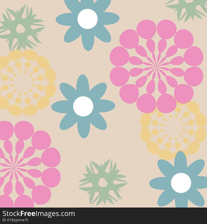 Abstract flower pattern on a plain background. Abstract flower pattern on a plain background