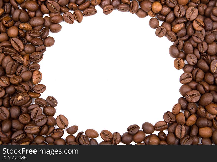 Background with coffee beans. copy space for your own text. Landscape orientation.