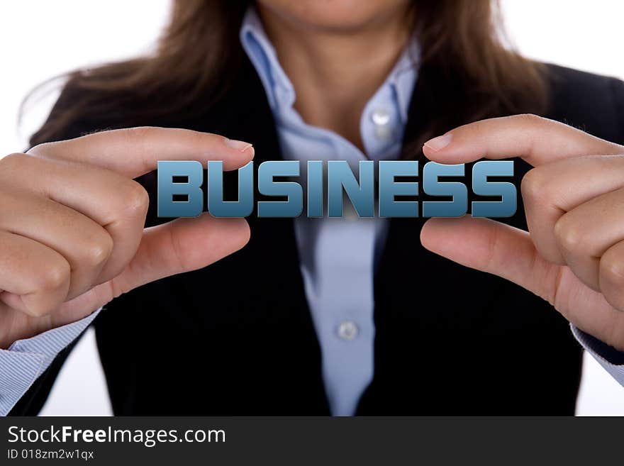 Businesswoman holding message in her hands. landscape orientation.