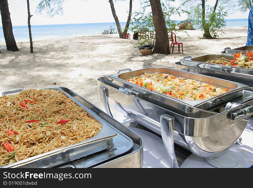 Buffet lunch in the island