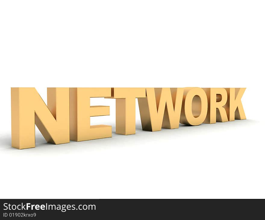 Three dimensional view of network letter. Three dimensional view of network letter