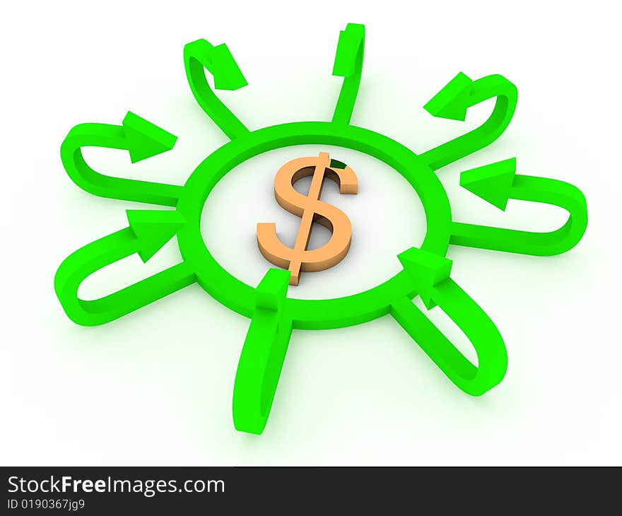 Dollar Sign With Profit Arrows