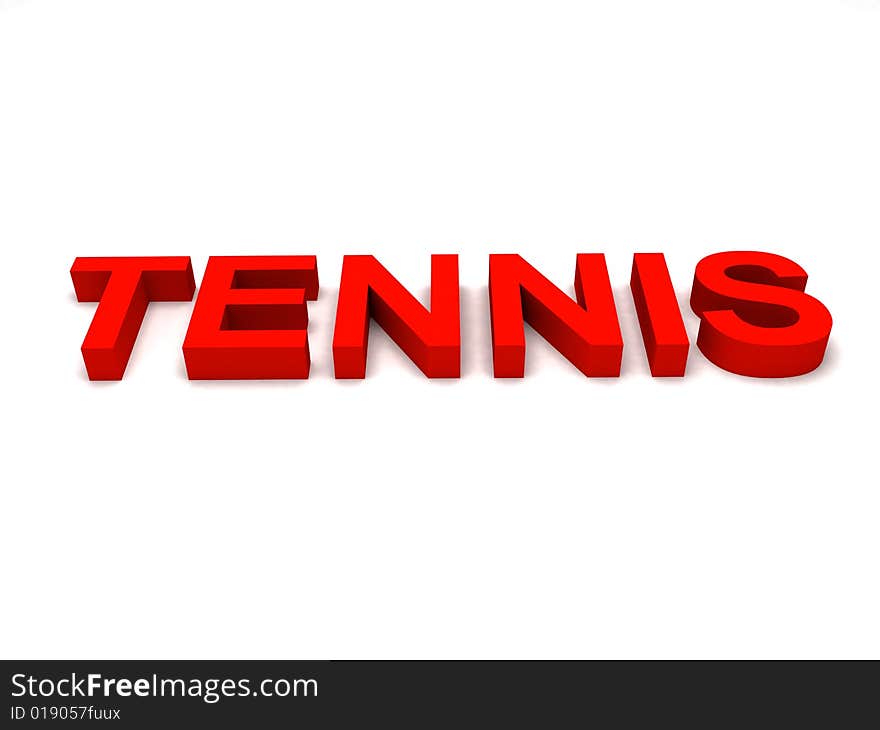 Flat view of tennis word