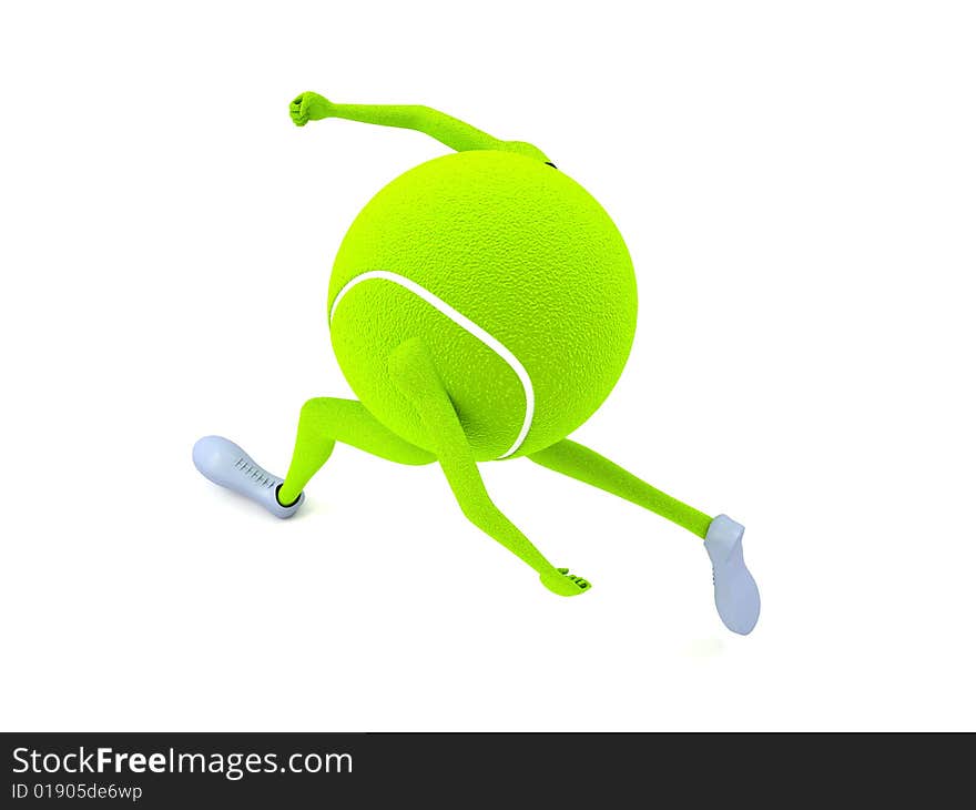 Three Dimensional Tennis Ball With Hands And Legs