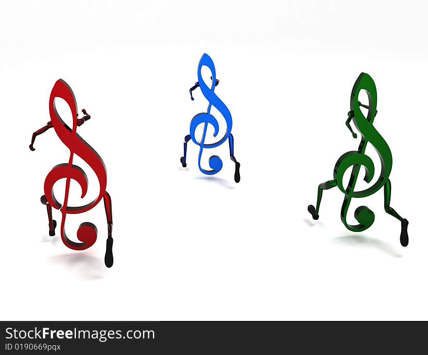 Three dimensional musical notes