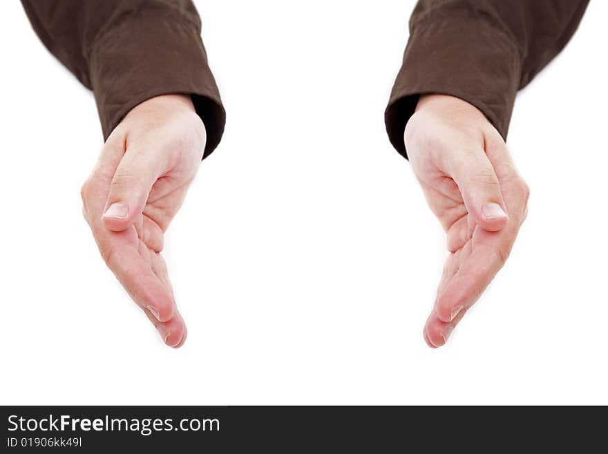 Hands isolated on white background - good for insert your objects