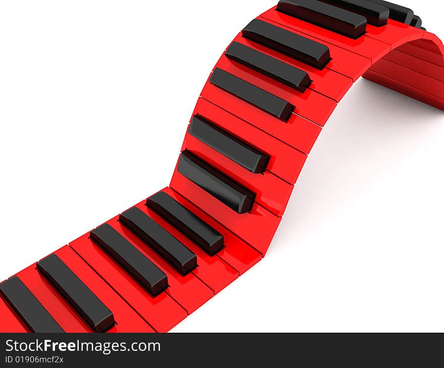 Three dimensional piano keys