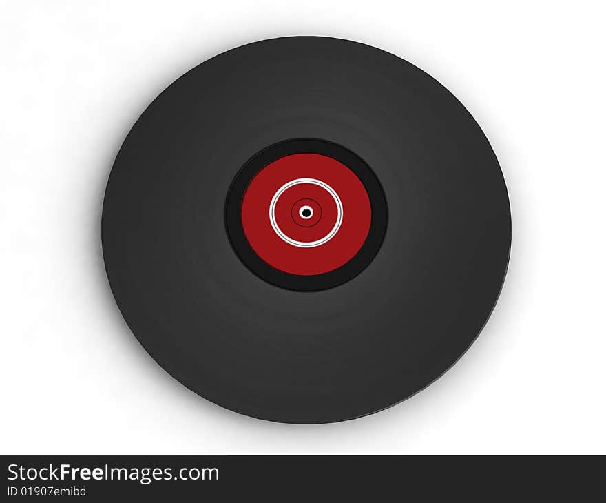 Three dimensional vintage vinyl record,  illustration