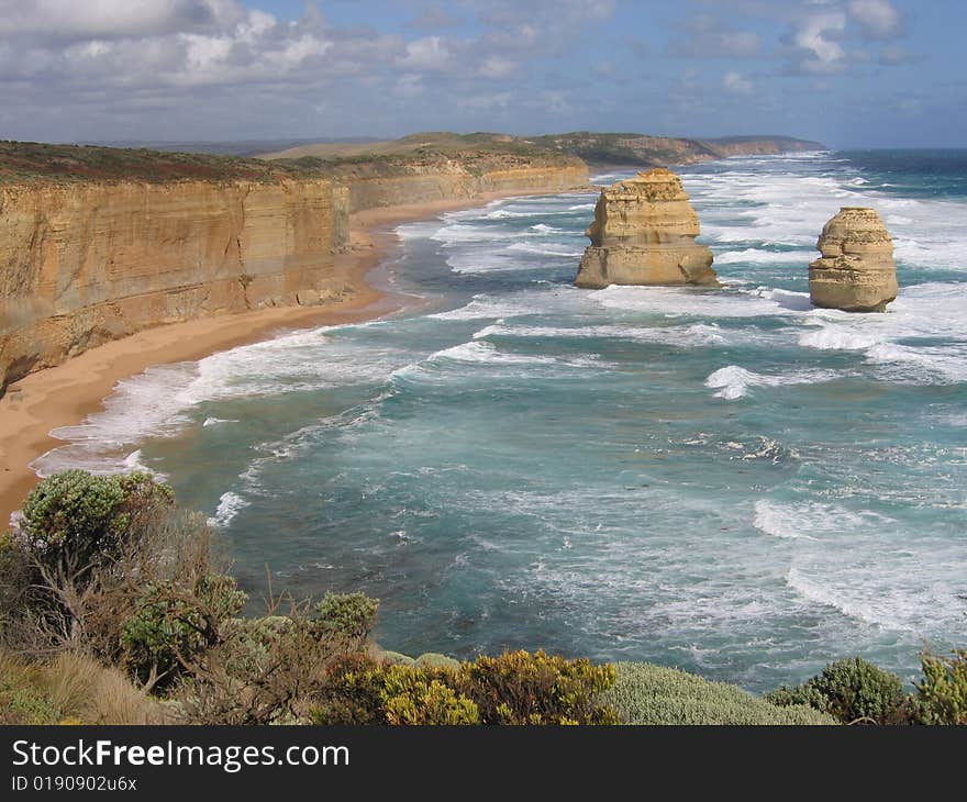 View from the Great Ocean Road in South Australia.