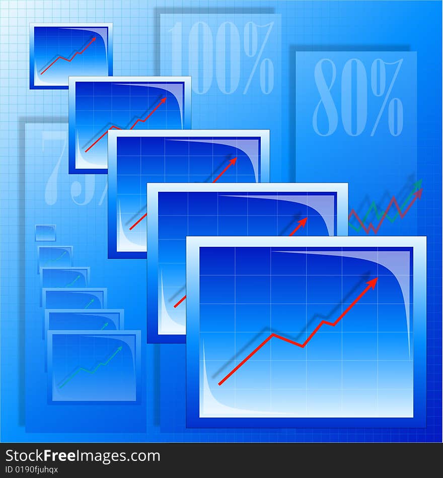 Background with graphs, blue, eps format